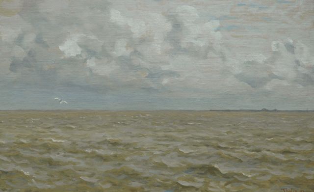 Willem Bastiaan Tholen | Open water, olieverf op doek op paneel, 32,4 x 51,1 cm, gesigneerd r.o. en gedateerd '21