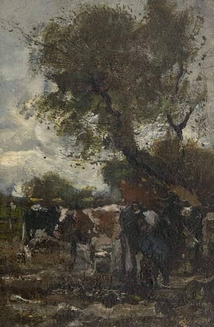 Willem George Frederik Jansen | Melkbocht, olieverf op doek op paneel, 41,1 x 27,3 cm, gesigneerd r.o.