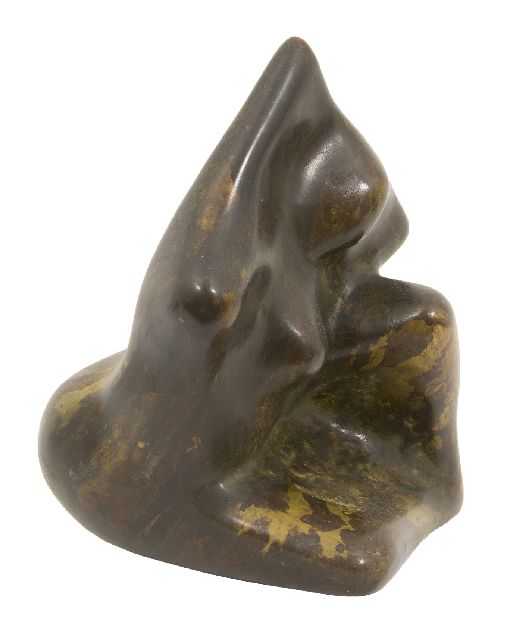 Jits Bakker | Zitnimf, brons, 21,9 x 18,5 cm, gesigneerd op zijkant
