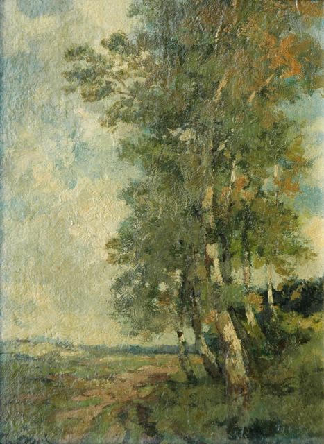 Théophile Emile Achille de Bock | Bomen, olieverf op paneel, 29,5 x 22,5 cm