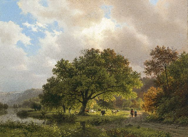 Barend Cornelis Koekkoek | Oude eik langs 'Het Meertje' nabij Beek bij Nijmegen, olieverf op doek, 39,0 x 53,0 cm, gesigneerd r.o. en gedateerd 1840  VERKOCHT