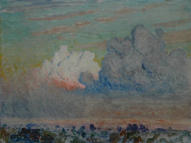 Emile Claus | Torenwolken, olieverf op doek op schildersboard, 26,5 x 35,5 cm, te dateren ca. 1910-1920