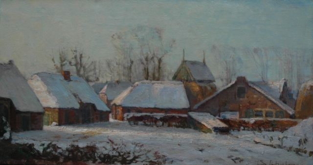 David Schulman | Winter in Blaricum, olieverf op doek, 31,6 x 59,4 cm, gesigneerd r.o.