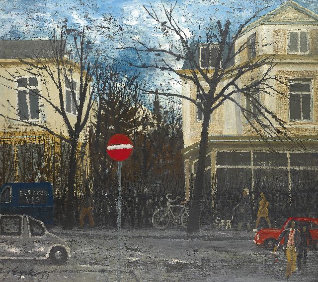 Charles Eyck | Villa's aan de Van Stolkweg, Scheveningen, olieverf op doek, 89,8 x 100,4 cm, gesigneerd l.o. en gedateerd '74