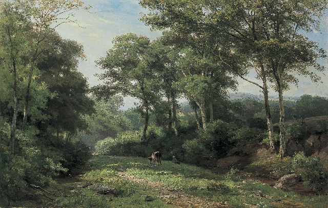 Borselen J.W. van | Rustende herder, olieverf op doek 44,8 x 70,3 cm, gesigneerd l.o.