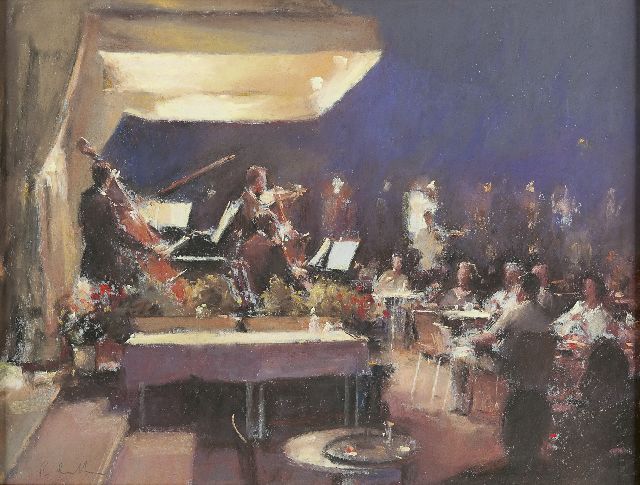 Bob Richardson | Café Florian, Venetië, pastel op papier, 41,5 x 53,0 cm, gesigneerd l.o.