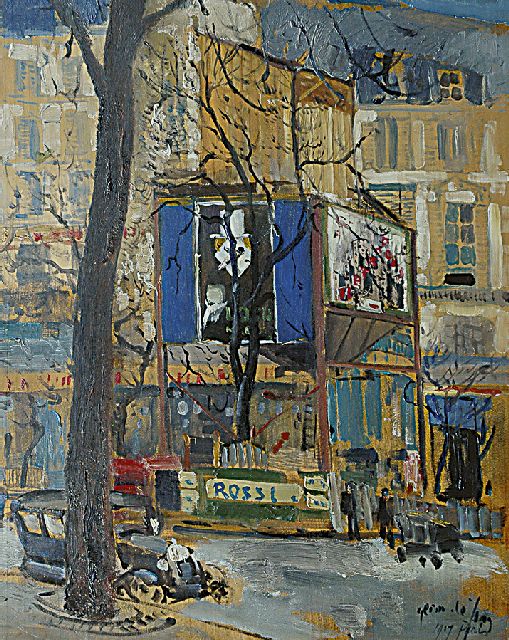 Germ de Jong | Straathoek in Parijs, olieverf op paneel, 46,0 x 37,2 cm, gesigneerd r.o. en gedateerd '1917 Paris'