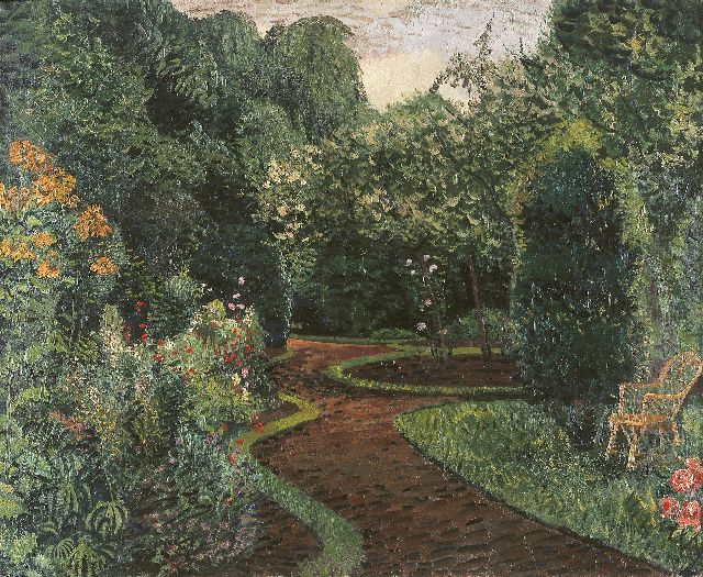 Herman Bieling | Tuin in bloei, Hillegersberg, olieverf op doek, 63,5 x 77,2 cm, gesigneerd r.o. en gedateerd '32