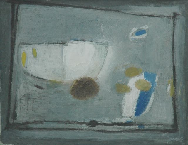 Jaap Nanninga | Compositie, olieverf op doek, 39,8 x 49,9 cm, gesigneerd r.o. en gedateerd '50