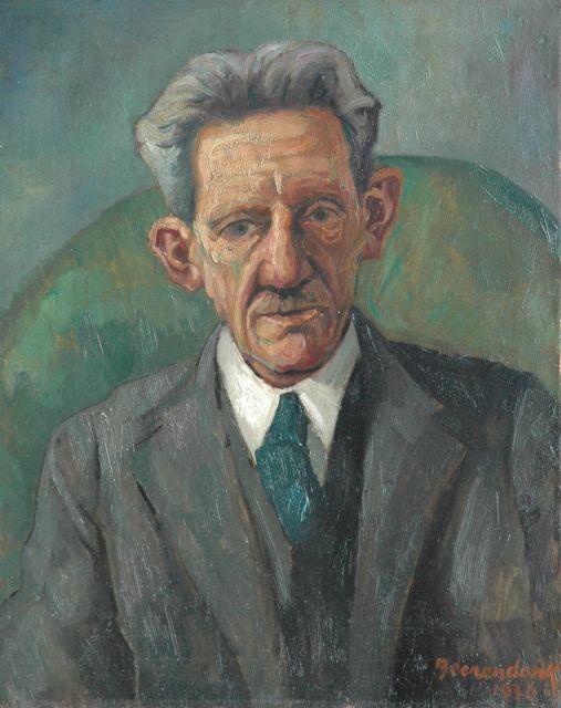 Theo Beerendonk | Portret van de vader van de kunstenaar, olieverf op doek, 50,1 x 40,3 cm, gesigneerd r.o. en gedateerd 1936