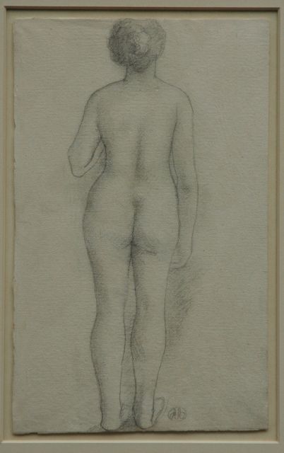 Maillol A.  | Studie van Dina Vierny, model, muze en levensgezellin van de kunstenaar, potlood op papier 29,9 x 18,4 cm, gesigneerd r.v.h.m. met monogram