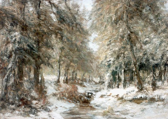 Louis Apol | Winterlandschap, olieverf op doek, 55,0 x 76,0 cm, gesigneerd l.o.