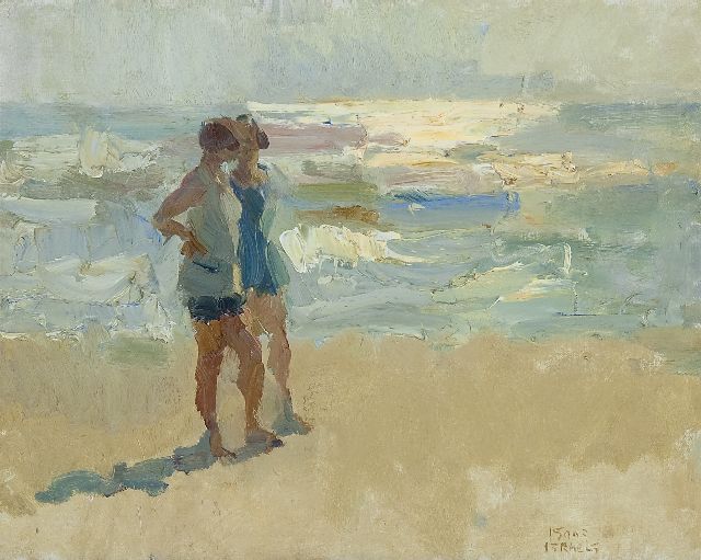 Isaac Israels | Twee baadsters op het strand, Viareggio, olieverf op doek, 40,3 x 50,4 cm, gesigneerd r.o.