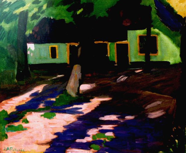 Jean Albert Pollones | Boerderij, olieverf op doek, 50,0 x 60,0 cm, gesigneerd l.o.