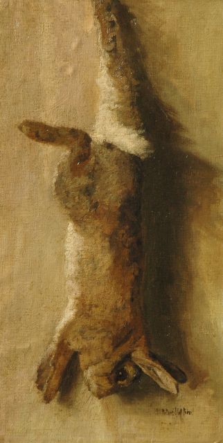 Marie Victoire Elisabeth Josepha Augusta van Voorst tot Voorst | Jachtbuit, olieverf op papier op paneel, 51,6 x 27,4 cm, gesigneerd r.o.