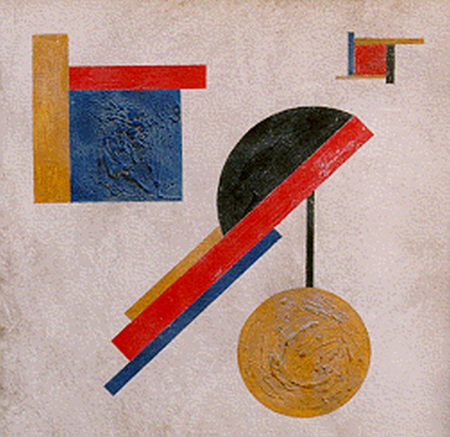 Ladislau Kroha | Suprematische compositie, olieverf op paneel, 25,0 x 25,0 cm, gesigneerd niet
