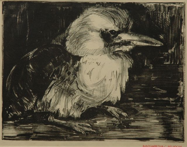 Greta Bruigom | Jonge vogel, litho, 22,7 x 29,4 cm, gesigneerd r.o. met kunstenaarsstempel