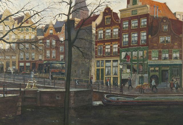 Dirk van Haaren | Prinsengracht, Amsterdam, aquarel op papier, 45,5 x 66,0 cm, gesigneerd l.o. en gedateerd 1907