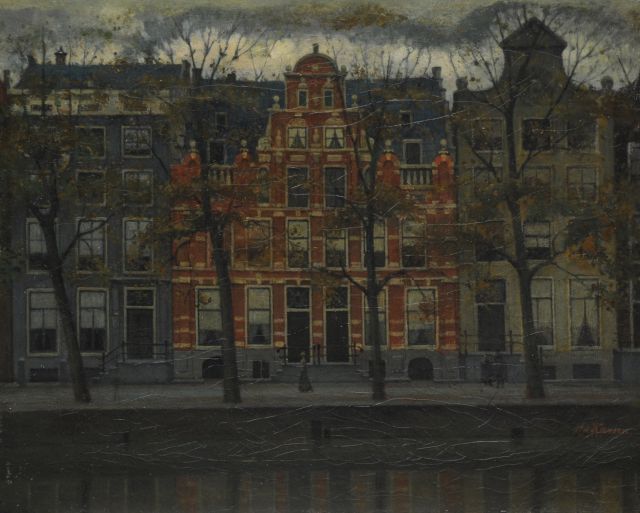 Karsen J.E.  | Het Huis Bartolotti aan de Herengracht, Amsterdam, olieverf op doek 45,1 x 55,5 cm, gesigneerd r.o. (dubbel)