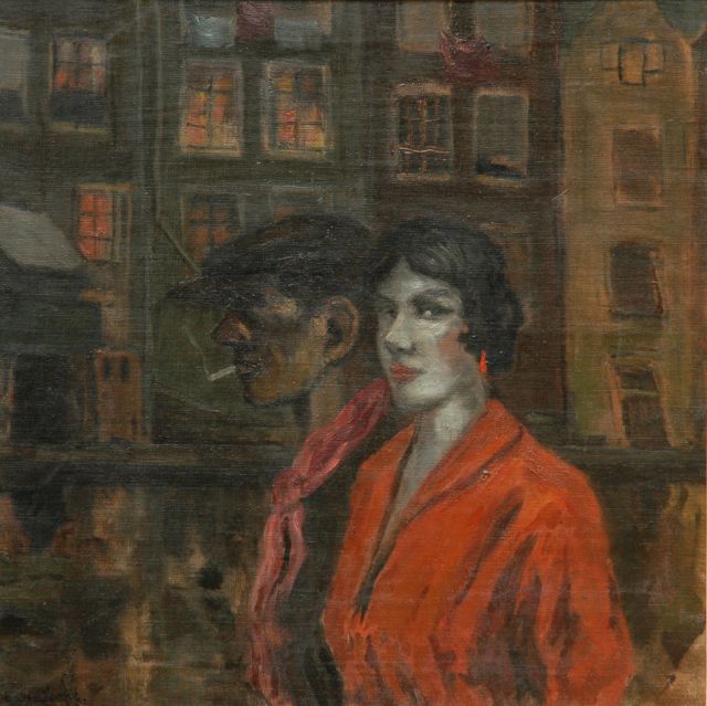 Marie Henri Mackenzie | Op de Walletjes, Amsterdam, olieverf op doek, 60,1 x 60,1 cm, gesigneerd l.o.