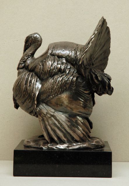 Knubel J.  | Kalkoen, brons 33,5 x 21,0 cm