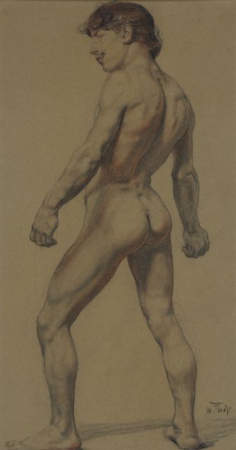 Max Thedy | Academiestudie, houtskool en krijt op papier, 32,8 x 17,5 cm, gesigneerd r.o.