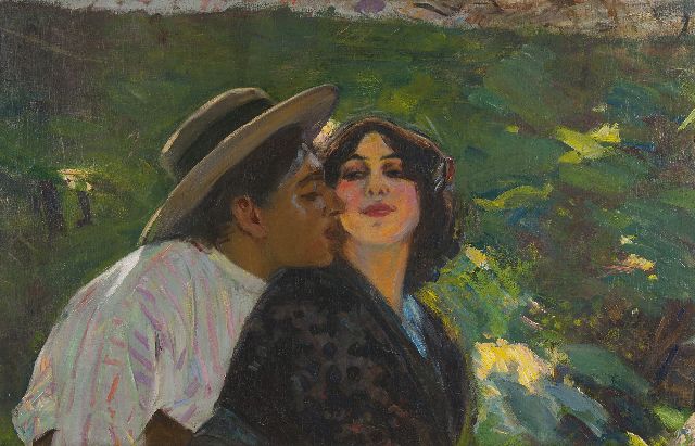 Pierre Ribera | Zomerse romance, olieverf op doek, 63,9 x 100,0 cm