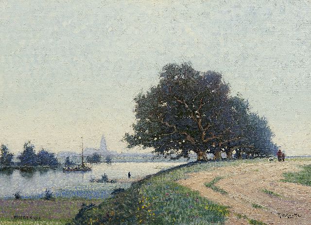 Frederik Rackwitsz | Gezicht op de IJssel bij Rheden, olieverf op doek, 27,2 x 37,5 cm, gesigneerd r.o. en gedateerd 1915