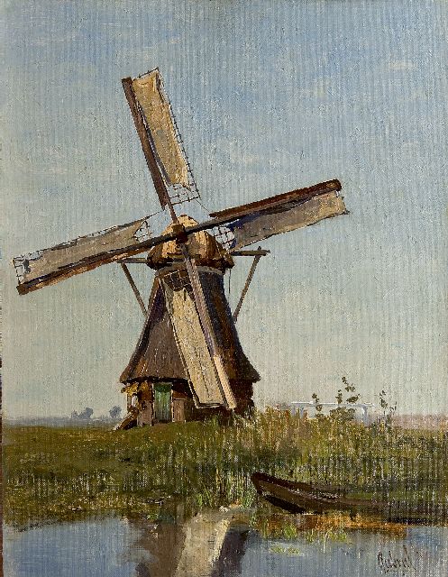 Gabriel P.J.C.  | De molen, olieverf op doek op paneel 39,0 x 30,1 cm, gesigneerd r.o.