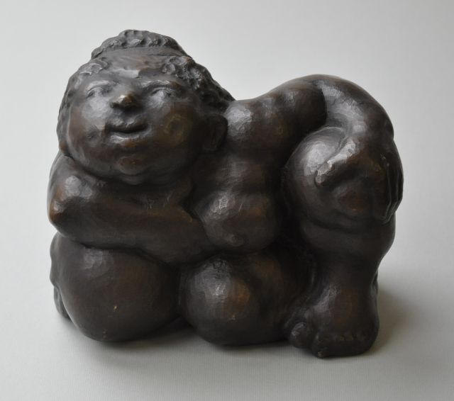 Rudolf Schwaiger | Liggende Magdalena, brons, 15,9 x 19,0 cm