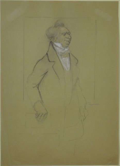 Armand Rassenfosse | Een heer op stap, krijt op papier, 31,2 x 22,3 cm, gesigneerd r.m.