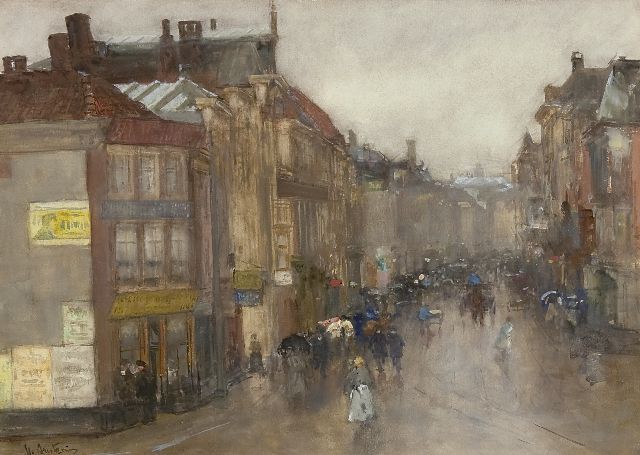 Floris Arntzenius | De Wagenstraat bij de Wagenbrug, Den Haag, aquarel op papier, 36,3 x 49,7 cm, gesigneerd l.o.