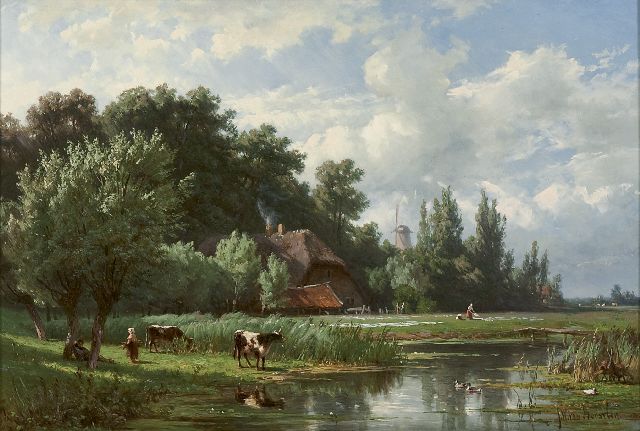 Jan Willem van Borselen | Hollands waterlandschap, olieverf op paneel, 30,2 x 44,3 cm, gesigneerd r.o.