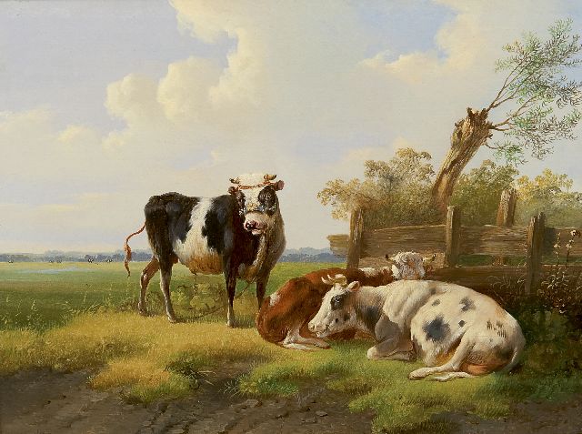 Albertus Verhoesen | Voorjaar in de wei, olieverf op paneel, 20,9 x 28,7 cm, gesigneerd m.o.