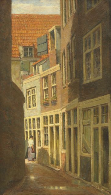 Gerard Johan Staller | Oud Amsterdam, olieverf op doek, 50,3 x 30,5 cm, gesigneerd l.o.
