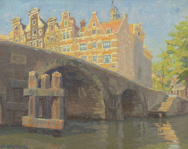 Co Breman | Hoek Prinsengracht/Brouwersgracht, Amsterdam, olieverf op doek, 30,4 x 38,7 cm, gesigneerd l.o.