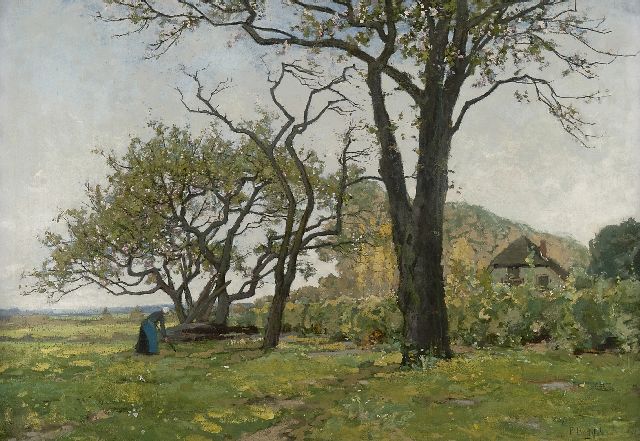 Paul Bodifée | Landschap met bloesembomen bij Deventer, olieverf op doek, 70,4 x 100,2 cm, gesigneerd r.o.