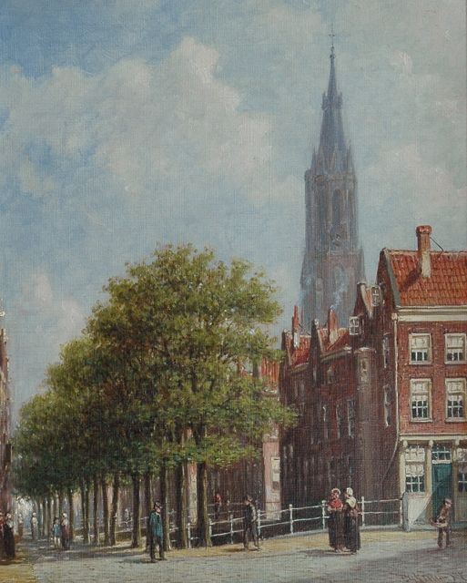 Petrus Gerardus Vertin | Gezicht op de Voldersgracht in Delft, olieverf op doek, 26,0 x 32,0 cm, gesigneerd r.o.