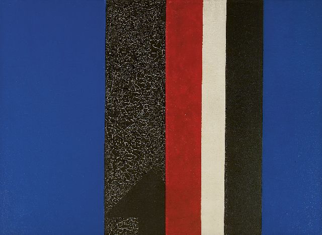 Joop Vreugdenhil | Compositie, olieverf op doek, 90,7 x 125,4 cm, gesigneerd verso op spieraam