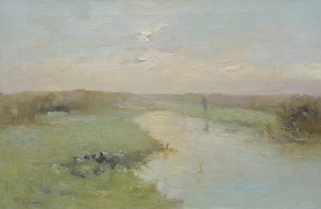 Jacob Ritsema | Visser in de polder, olieverf op doek, 40,5 x 60,6 cm, gesigneerd l.o. en verkocht