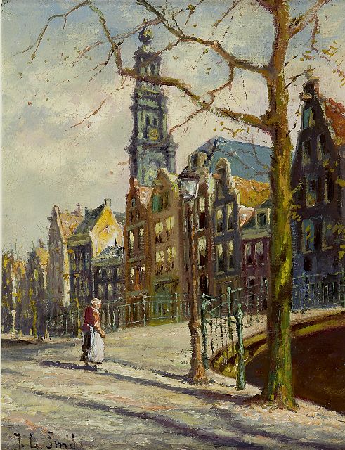 Smits J.G.  | De Bloemgracht, Amsterdam, olieverf op doek 24,3 x 18,3 cm, gesigneerd l.o.
