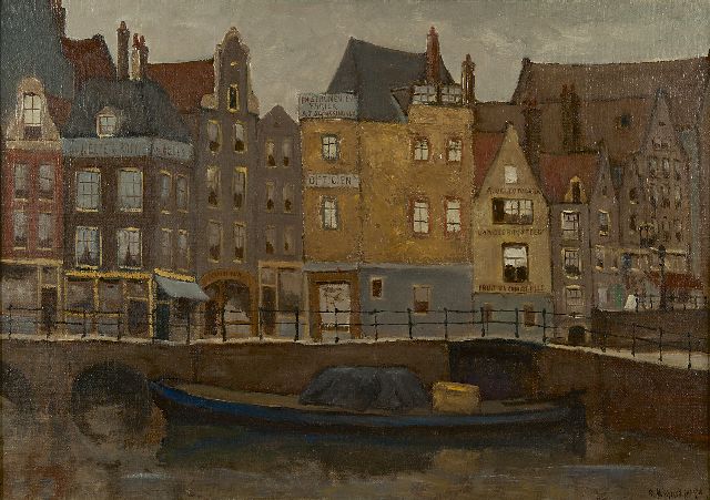 Marie Henri Mackenzie | De Grimnessesluis in Amsterdam, olieverf op doek, 49,9 x 70,3 cm, gesigneerd r.o.