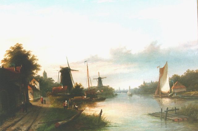 Jacob Jan Coenraad Spohler | Zomers rivierlandschap, olieverf op doek, 64,5 x 92,0 cm, gesigneerd r.o.