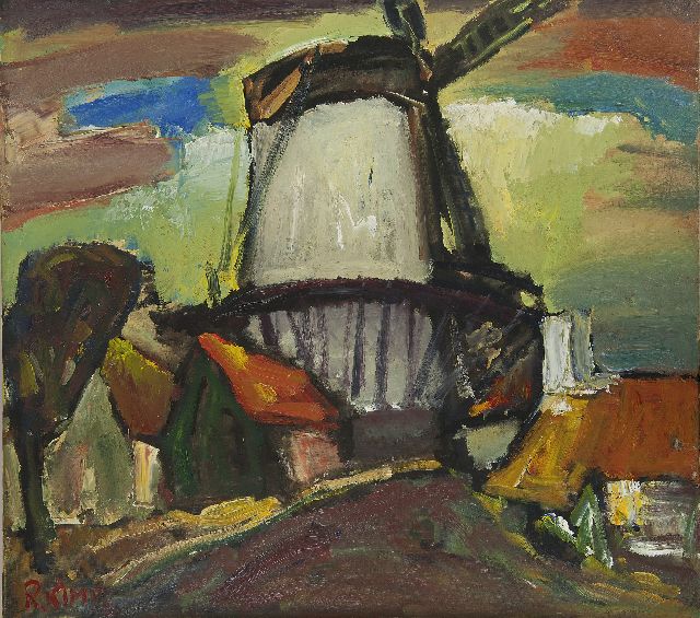 Kimpe R.J.P.  | Molen 'De Hoop' in Middelburg, olieverf op doek 80,3 x 90,5 cm, gesigneerd l.o. en gedateerd '31