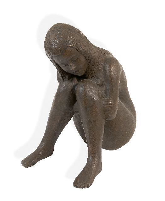 Kurt Moser | Melancholie, brons, 31,7 x 14,0 cm, gesigneerd op de rand met monogram