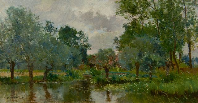 Pierre-Emmanuel Damoye | Boerenerf, Frankrijk, olieverf op paneel, 33,0 x 61,0 cm, gesigneerd l.o. en gedateerd '85