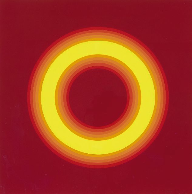 Garcia Rossi H.  | Zonder titel, acryl op board 35,0 x 35,0 cm, gesigneerd r.o. en gedateerd '73