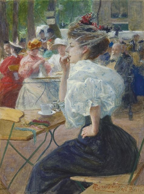 Emil Rosenstand | Zomernamiddag, gouache op papier, 26,8 x 20,3 cm, gesigneerd r.o. en gedateerd ''95 Berlin'