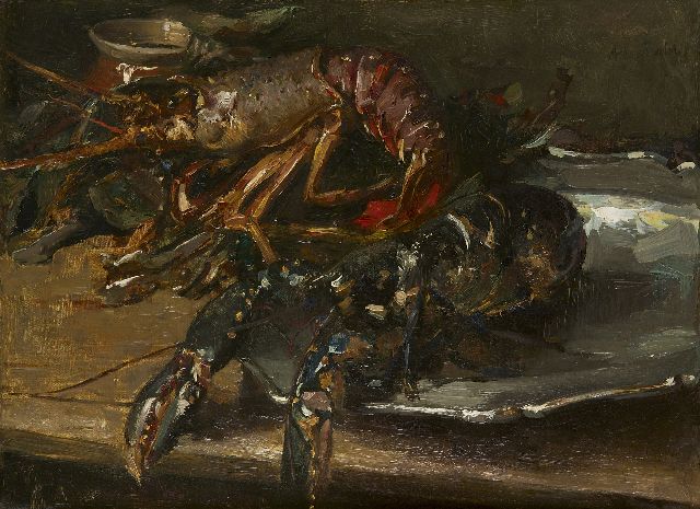 Albert Roelofs | Kreeften, olieverf op doek, 44,4 x 60,3 cm, gesigneerd r.b. en te dateren ca. 1896