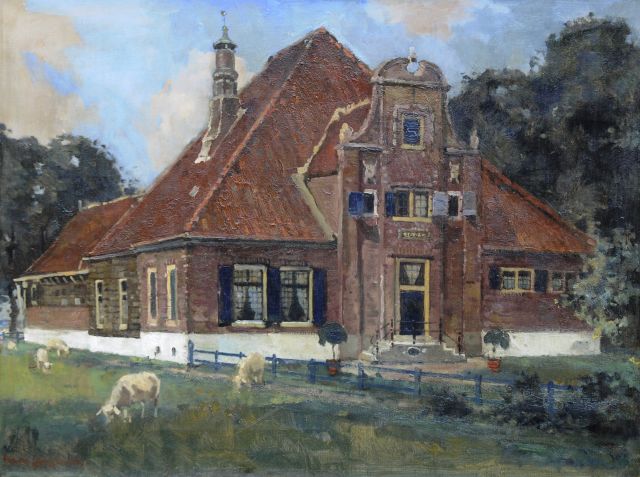 Frans Langeveld | Boerderij De Eenhoorn, Middenbeemster, olieverf op doek, 60,0 x 80,2 cm, gesigneerd l.o.